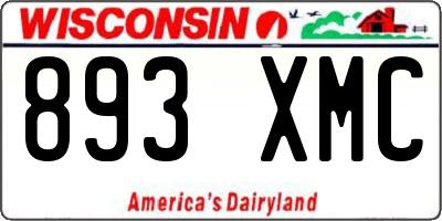 WI license plate 893XMC