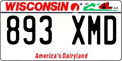 WI license plate 893XMD