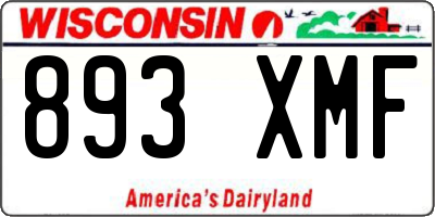 WI license plate 893XMF