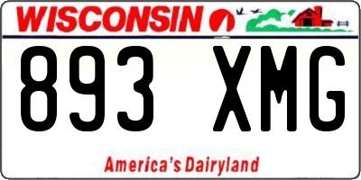 WI license plate 893XMG