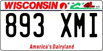 WI license plate 893XMI