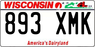 WI license plate 893XMK