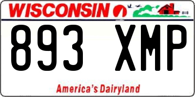 WI license plate 893XMP