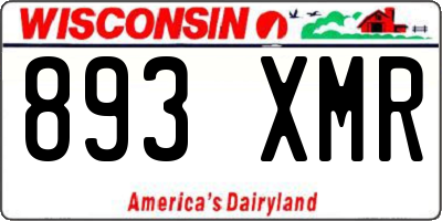 WI license plate 893XMR