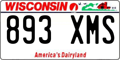 WI license plate 893XMS