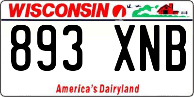 WI license plate 893XNB