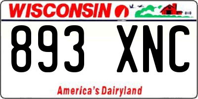 WI license plate 893XNC