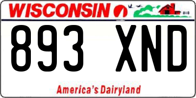 WI license plate 893XND