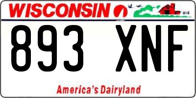 WI license plate 893XNF