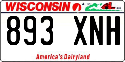 WI license plate 893XNH
