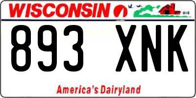 WI license plate 893XNK