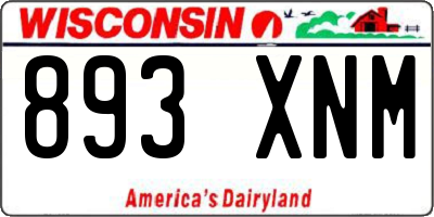 WI license plate 893XNM