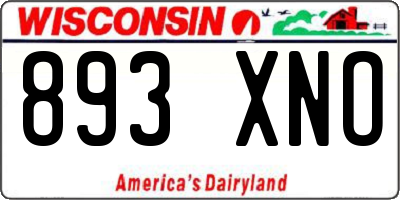 WI license plate 893XNO