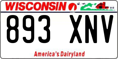 WI license plate 893XNV