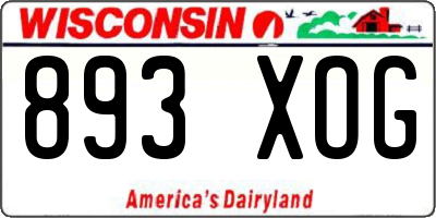 WI license plate 893XOG