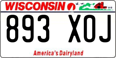WI license plate 893XOJ