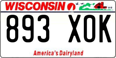 WI license plate 893XOK