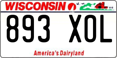 WI license plate 893XOL