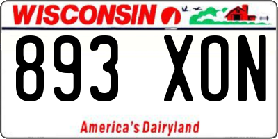 WI license plate 893XON