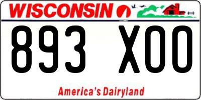 WI license plate 893XOO