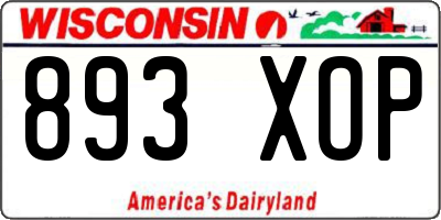 WI license plate 893XOP