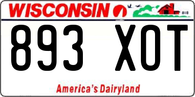 WI license plate 893XOT