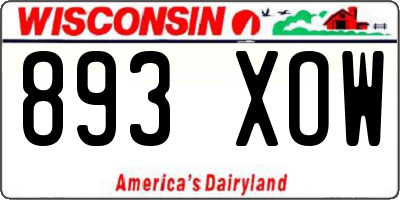 WI license plate 893XOW