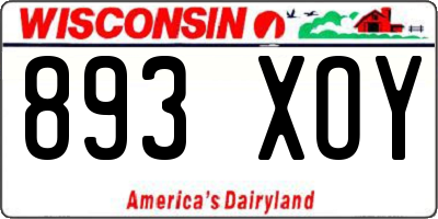 WI license plate 893XOY