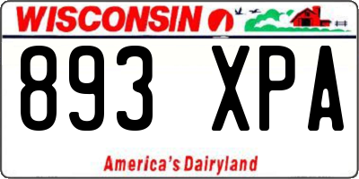 WI license plate 893XPA