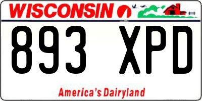 WI license plate 893XPD