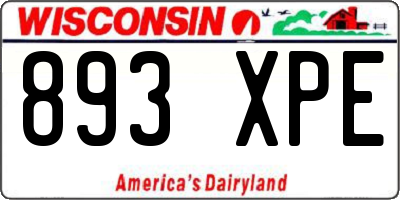 WI license plate 893XPE