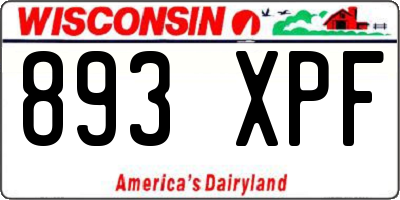 WI license plate 893XPF