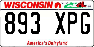 WI license plate 893XPG