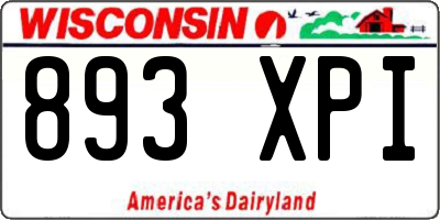 WI license plate 893XPI