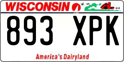 WI license plate 893XPK