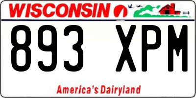 WI license plate 893XPM