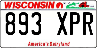 WI license plate 893XPR