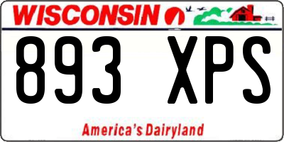 WI license plate 893XPS