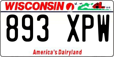 WI license plate 893XPW