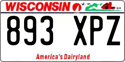 WI license plate 893XPZ