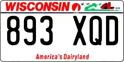 WI license plate 893XQD