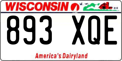 WI license plate 893XQE