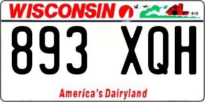 WI license plate 893XQH