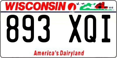 WI license plate 893XQI