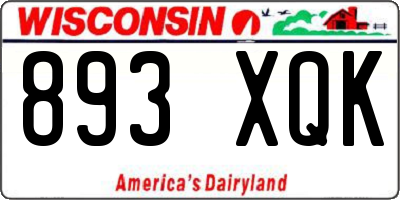 WI license plate 893XQK