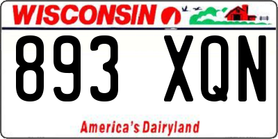 WI license plate 893XQN