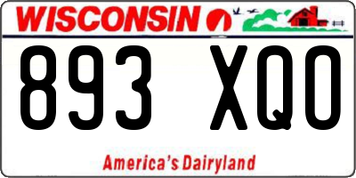 WI license plate 893XQO