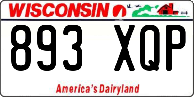 WI license plate 893XQP