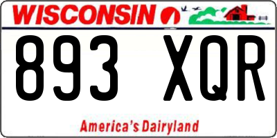 WI license plate 893XQR