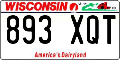 WI license plate 893XQT